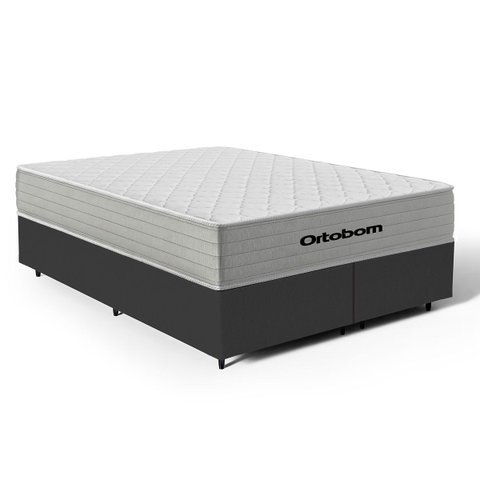 Cama Box com Colchão de Mola Ensacada Ortobom Plenno Queen