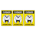 Ver imagem 1 de Combo 3 Placas De Sinalização Cuidado Cachorro Feroz 20x30 Acesso - P-6/2 F9e