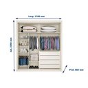 Ver imagem 4 de Guarda Roupa Casal 2 Portas e 4 Gavetas Zurique Flex Peroba-peroba ou Off White - Europa