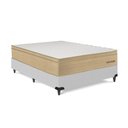 Ver imagem 1 de Cama Box com Colchão Viúva Poli Pillow D33 Espuma Bege Corino Branco Ortobom