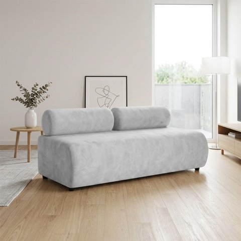 Sofá 3 Lugares Orgânico para Sala Base Fixa Nara Suede D03 - D'Rossi