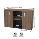Ver imagem 6 de Conjunto Escritório Mesa Reunião Armário Credenza Escritório Office Netmobil - Nogal/preto