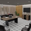 Ver imagem 2 de Conjunto Escritório Mesa Reunião Armário Credenza Escritório Office Netmobil - Nogal/preto