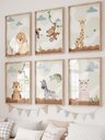 Ver imagem 1 de Kit 6 Quadros Decorativos Infantil Animais Safari No3