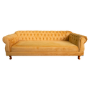 Ver imagem 1 de Sofá Chesterfield Capitone Elisabeth Suede Amarelo 2,30cm:OURO