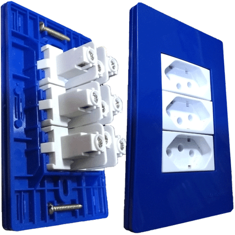 Conjunto 4x2 Alto Brilho Linha Infiniti MarGirius 4x2 infiniti 1 Tomada 2P+T 10 A + tomada USB 1A ju