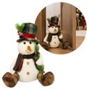 Ver imagem 1 de Boneco de Neve Decorativo Natalino Sentado Pelúcia Prime 37cm Peso de Porta - Magizi