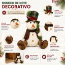 Ver imagem 3 de Boneco de Neve Decorativo Natalino Sentado Pelúcia Prime 37cm Peso de Porta - Magizi