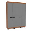 Ver imagem 2 de Roupeiro Solteiro Lisboa 4 Portas 4 Gavetas 161x214cm Freijó/Cinza 240842