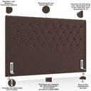 Ver imagem 4 de Cabeceira Cama Box Queen 160cm Estofada Frizza P05 Veludo Marrom - Lyam Decor