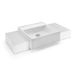 Cuba Semi Encaixe Quadrada Branco 410x410x145 sem Válvula - Docol Louças Docol Louças - 2