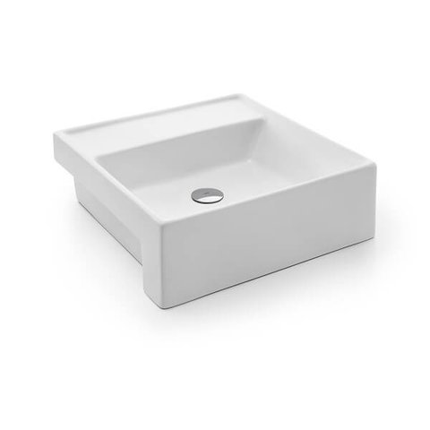 Cuba Semi Encaixe Quadrada Branco 410x410x145 sem Válvula - Docol Louças Docol Louças