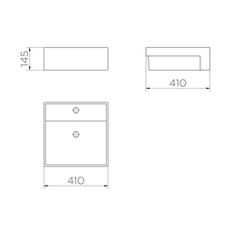 Cuba Semi Encaixe Quadrada Branco 410x410x145 sem Válvula - Docol Louças Docol Louças - 3