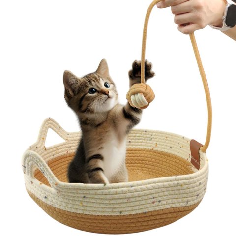 Cama Cestinho Gato Arranhador Ninho Pet Felino Bolinha Brinquedo Animais Etimaçao Petshop Casa Diver