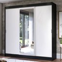 Ver imagem 1 de Guarda-Roupa Casal Madesa Istambul 3 Portas de Correr com Espelho 3 Gavetas Preto/Branco Cor:Preto/B
