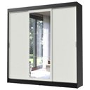 Ver imagem 2 de Guarda-Roupa Casal Madesa Istambul 3 Portas de Correr com Espelho 3 Gavetas Preto/Branco Cor:Preto/B