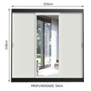 Ver imagem 3 de Guarda-Roupa Casal Madesa Istambul 3 Portas de Correr com Espelho 3 Gavetas Preto/Branco Cor:Preto/B