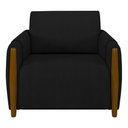 Ver imagem 5 de Conjunto Sofá 3 Lugares 223cm e Poltrona 98cm Amaranto M22 Veludo Preto - Mpozenato