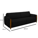 Ver imagem 4 de Conjunto Sofá 3 Lugares 223cm e Poltrona 98cm Amaranto M22 Veludo Preto - Mpozenato