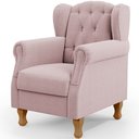 Ver imagem 1 de Poltrona Decorativa para Sala de Estar Yara P02 Bouclê Rosê - Lyam Decor