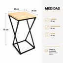 Ver imagem 3 de Mesa Lateral Industrial Moderna Mesa de Apoio Preto Madeira