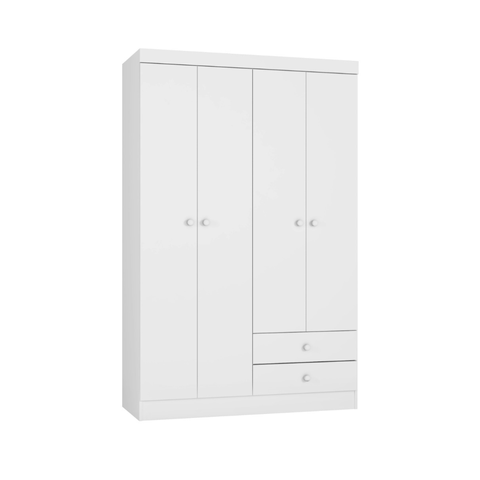 Guarda-Roupa Infantil Petit Dubai - 4 Portas 2 Gaveta Branco