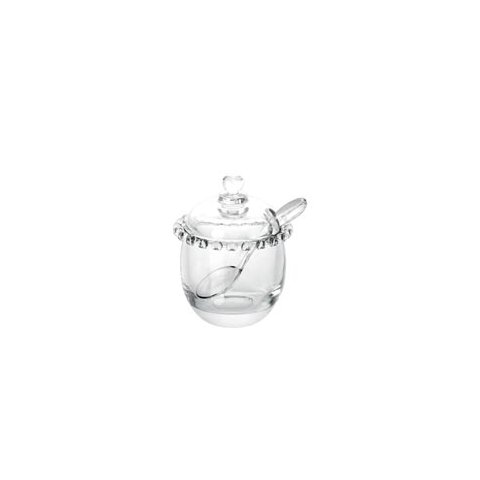 Açucareiro de Cristal Com Colher Coração Transparente Lyor