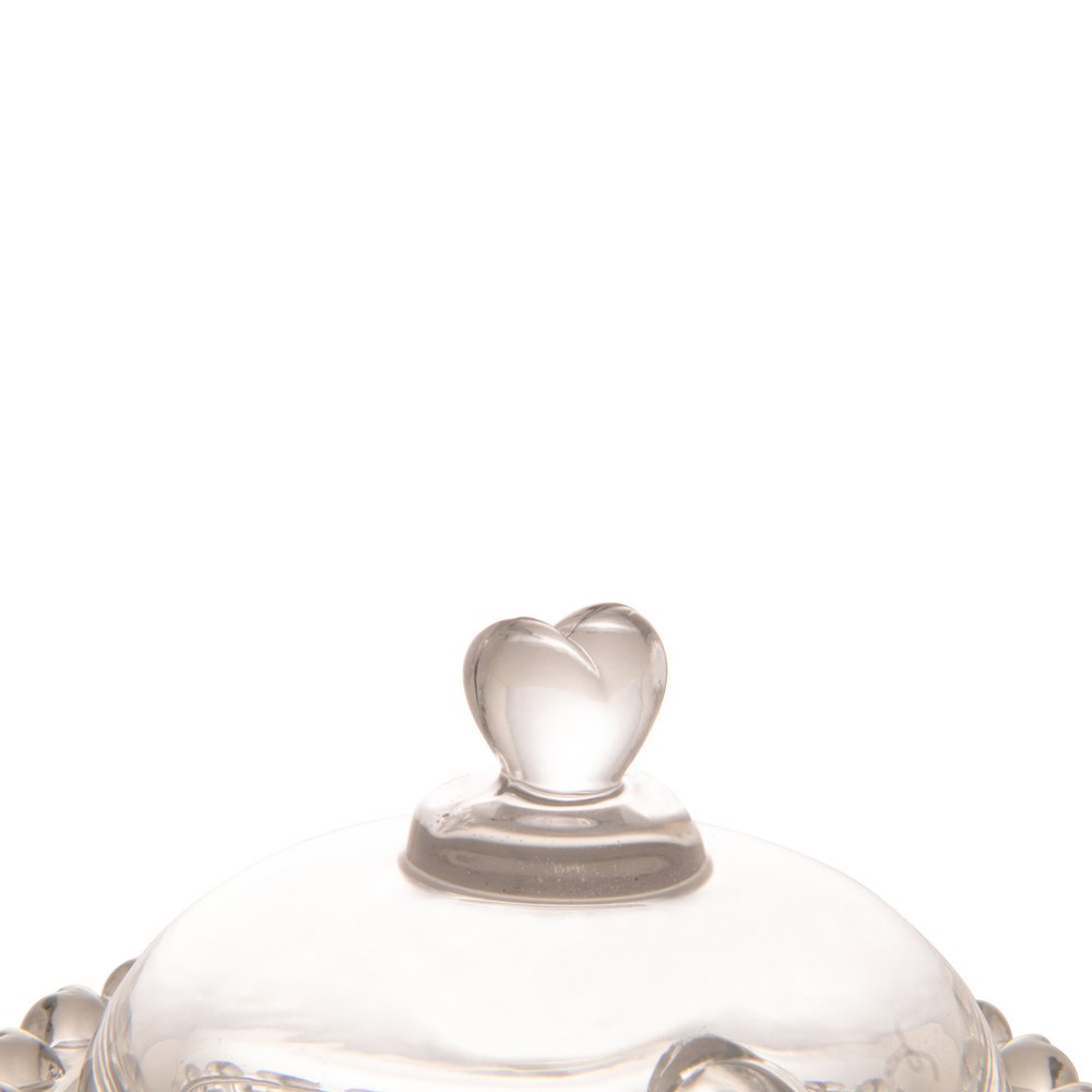 Açucareiro de Cristal Com Colher Coração Transparente Lyor - 2