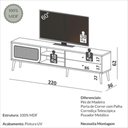Ver imagem 4 de Rack para TV 220cm até 60 Polegadas 2 Gavetas 1 Porta Curve Pinhão com Palha Dalla Costa