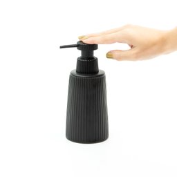 Porta Sabonete Líquido de Cerâmica com Listras 260 Ml - Oikos - 1