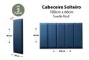 Ver imagem 2 de Placas Cabeceira Modulada Adesiva Solteiro Estofada 100cm x 60cm Kit 5 Placas - Suede Azul