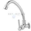 Ver imagem 1 de Torneira Abs de Cozinha Parede Cromada Bica Móvel 1/4 Volta