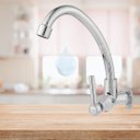 Ver imagem 2 de Torneira Abs de Cozinha Parede Cromada Bica Móvel 1/4 Volta