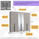 Ver imagem 4 de Guarda-roupas Casal 6 Portas com Espelhos Multimóveis Cr35242 Cinza