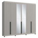 Ver imagem 1 de Guarda-roupas Casal 6 Portas com Espelhos Multimóveis Cr35242 Cinza