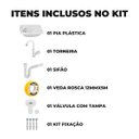 Ver imagem 3 de Pia Lavatório Banheiro 4,8l + Torneira Bica Móvel Branca + Sifão Sanfonado + Engate Flexível + Veda
