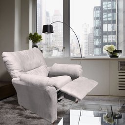 Poltrona Reclinável Manu Amamentação Bebe Quarto Sala  Suede Bege Claro - 1