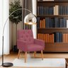 Poltrona para Sala Reforçada Confortável Íris Suede Rosa Ads Decor Poltrona Cadeira Sala Quarto Deco - 2