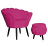Conjunto Poltrona Pétala de Flor e Puff Courino  Pink - 1