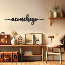 Ver imagem 1 de Aconchego Lettering 43x12cm - Quadro Madeira Mdf - Apliques de Parede - Decoração para Quarto e Casa
