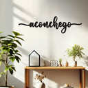 Ver imagem 3 de Aconchego Lettering 43x12cm - Quadro Madeira Mdf - Apliques de Parede - Decoração para Quarto e Casa