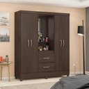 Ver imagem 1 de Conjunto Guarda Roupa 4 Portas e Sapateira Riom Cafe Touch