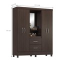 Ver imagem 4 de Conjunto Guarda Roupa 4 Portas e Sapateira Riom Cafe Touch