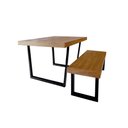 Ver imagem 1 de Conjunto Mesa Industrial Lanna 2,00m Ferragem Preta com Banco Industrial Lanna