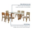 Ver imagem 5 de Conjunto Sala de Jantar Mesa 160cm Tampo de 4 cm com 6 Cadeiras Liz Bege/Cinamomo/Off White