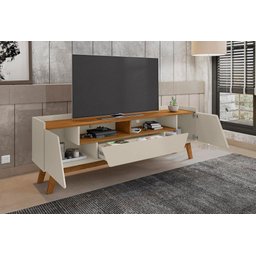 Rack Sala Florença para TV até 70 Polegadas com Pés Madeira Off White/Naturale - 2