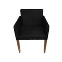Ver imagem 3 de Kit 6 Poltronas Nina Estilo Retrô Tecido Suede Ideal para Sala de Estar - Preto