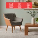 Ver imagem 3 de 2 Poltrona Cadeira Decorativa Linho Sala de Estar Liz