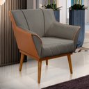 Ver imagem 4 de 2 Poltrona Cadeira Decorativa Linho Sala de Estar Liz