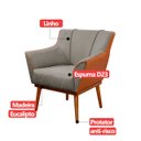 Ver imagem 5 de 2 Poltrona Cadeira Decorativa Linho Sala de Estar Liz